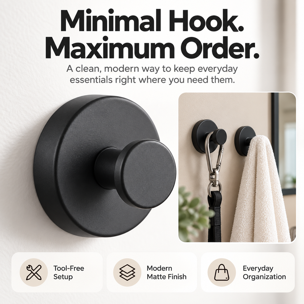 ✨🏠3-Pack No-Drill Twist-Lock Hooks – Easy Everyday Wall Organization