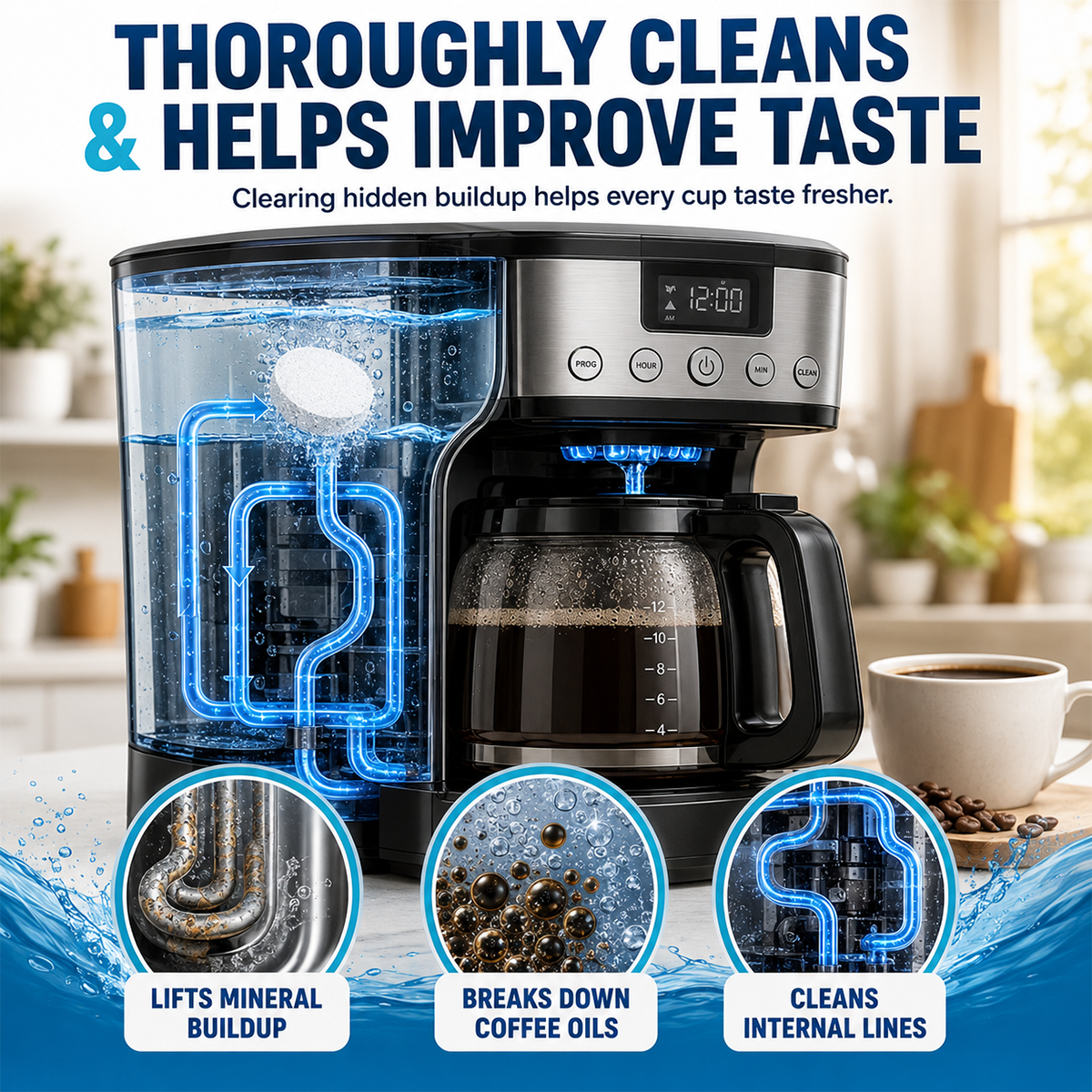 💧 Coffee Maker Cleaner and Descaler Tablets